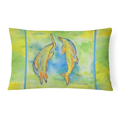 Coussin décoratif intérieur/extérieur rectangulaire dauphin