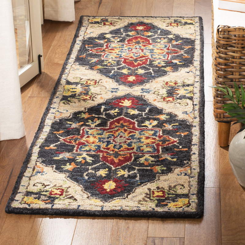 Portis Hand Tufted Wool Oriental Rug, Runner 2'3" x 9'