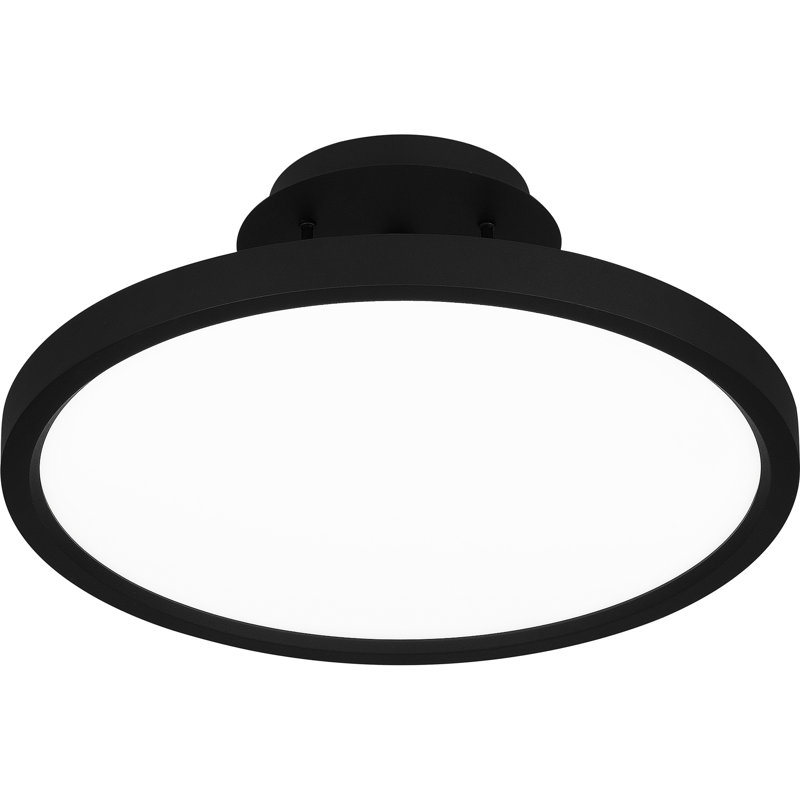Plafonnier semi-encastré à DEL Out nickel, H 6,8 po x l 15 po x P 15 po, Noir