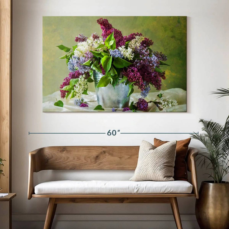 Harnek lilas dans un seau, H 34 po x l 51 po