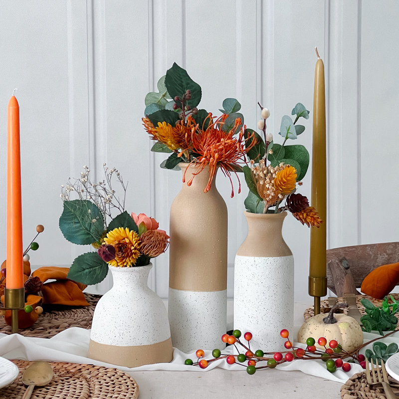 Ensemble de 3 bouteilles décoratives en bois Darreion