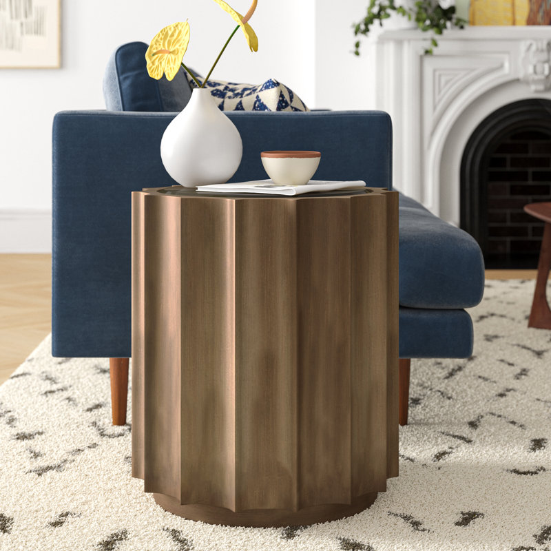 Gaertner 21" H Glass Drum End Table