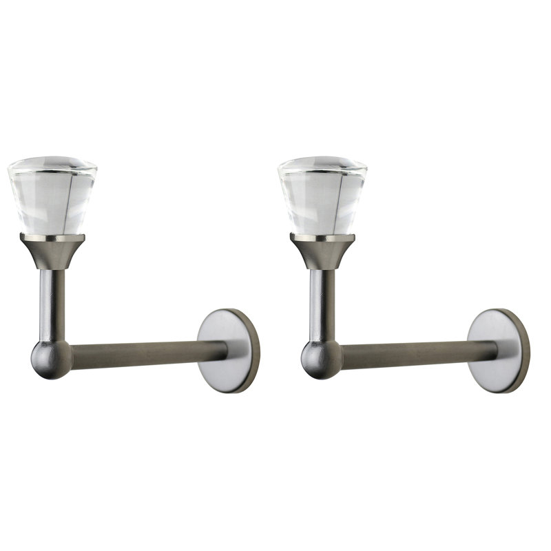Diffendal Crystal And Metal Curtain Holdback, Brushed Steel