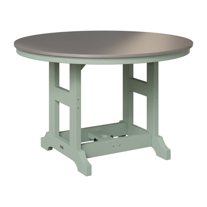 Table de salle à manger Garden Classic, Écume de mer, écume de mer, H 30,87 po x l 48 po x P 48 po, Acier inoxydable martelé