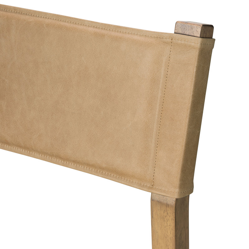 Ferris Stool, Counter Stool (25.98" Seat Height), Thames Cream/Winchester Beige Poly Bend/Leather, Burnished Parawood