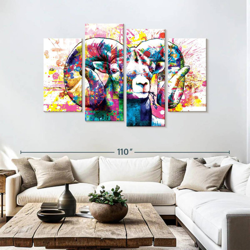 Brampt Ram Paint Splash, 54" H x 84" W