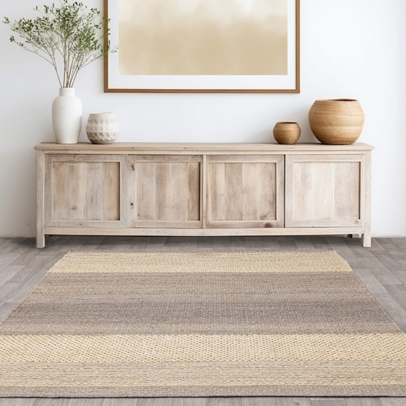 Desaree Hand Woven Flatweave Grey/Beige Area Rug, Rectangle 160 x 230cm