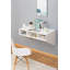 Bureau d'ordinateur Basicwise avec tablettes de rangement Table d'ordinateur portable flottante Basic Office-913270561