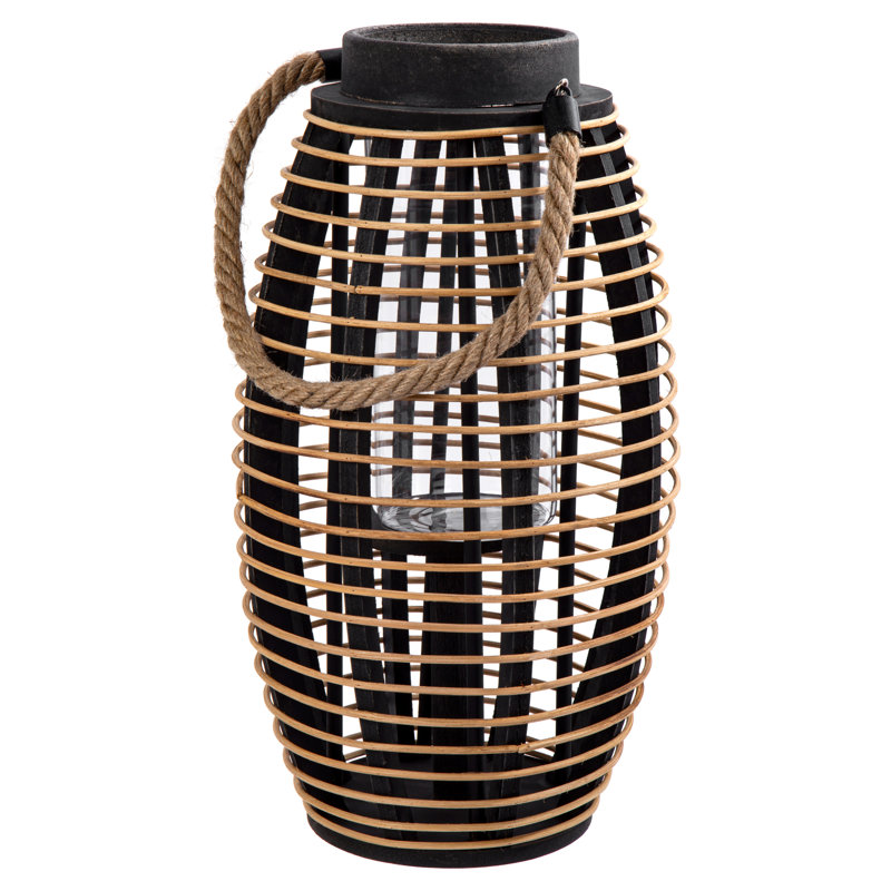 Lanterne en bois, H 22,5 po x l 8,25 po x P 8,25