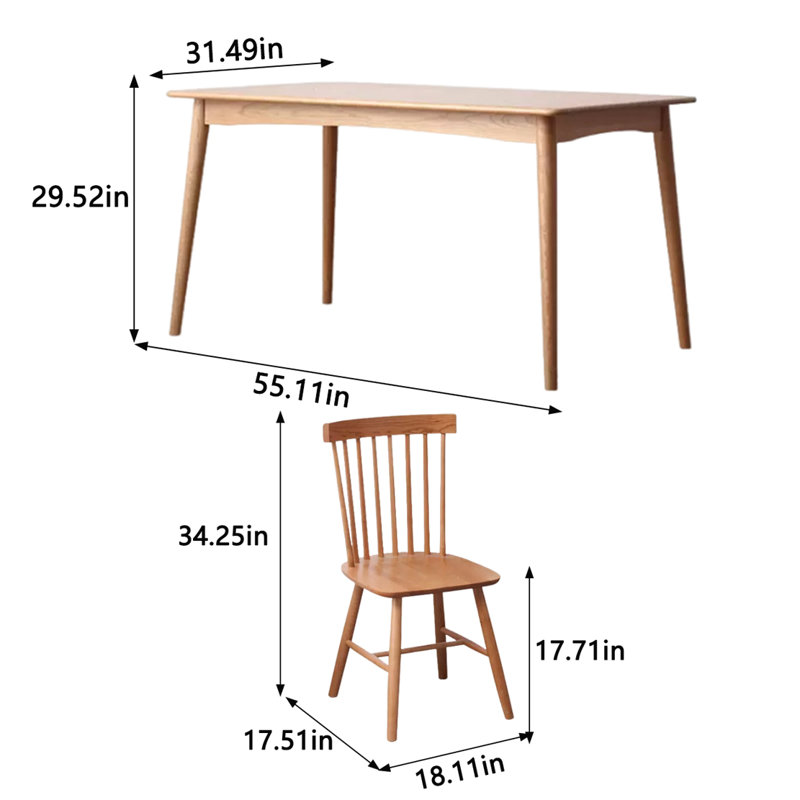Table solid wood rectangle household simple, 7