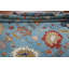 Tapis oriental bleu à motif floral Oushak 9 x 12