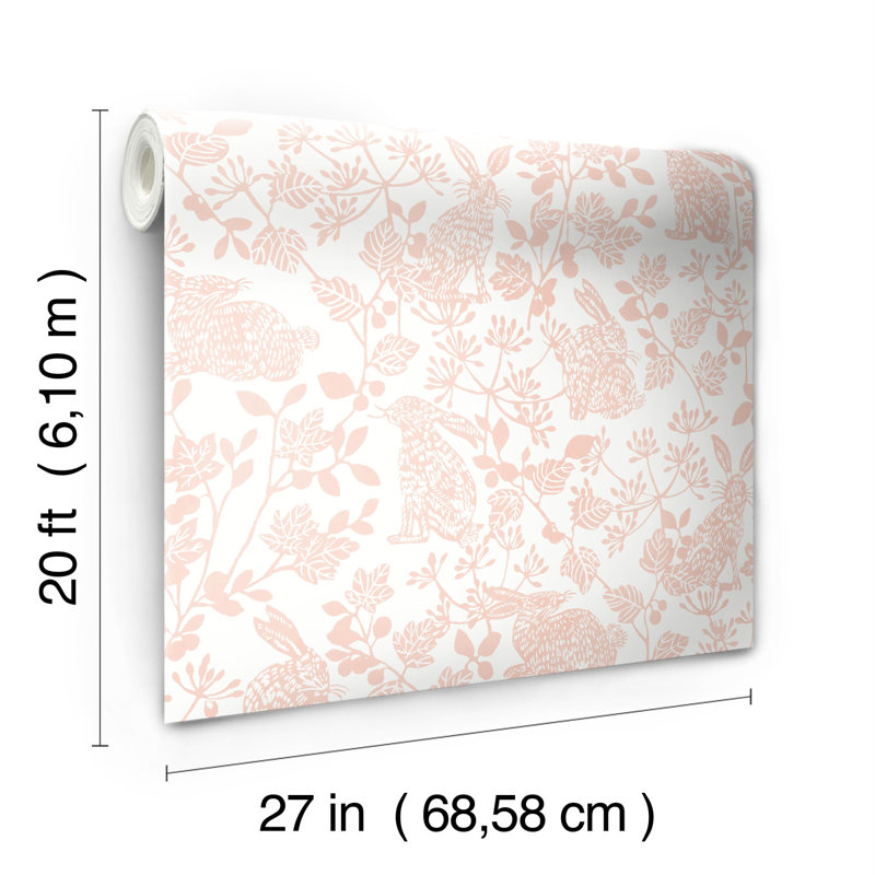 Floral Peel & Stick Wallpaper Roll, Pink