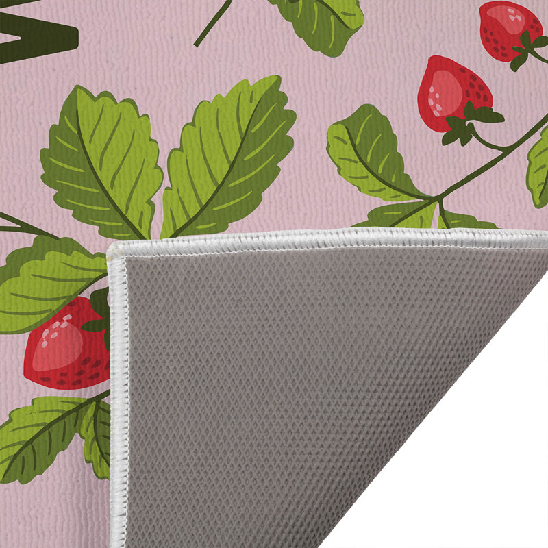 Paillasson Strawberries, Rose, L 17 po x L 24 po