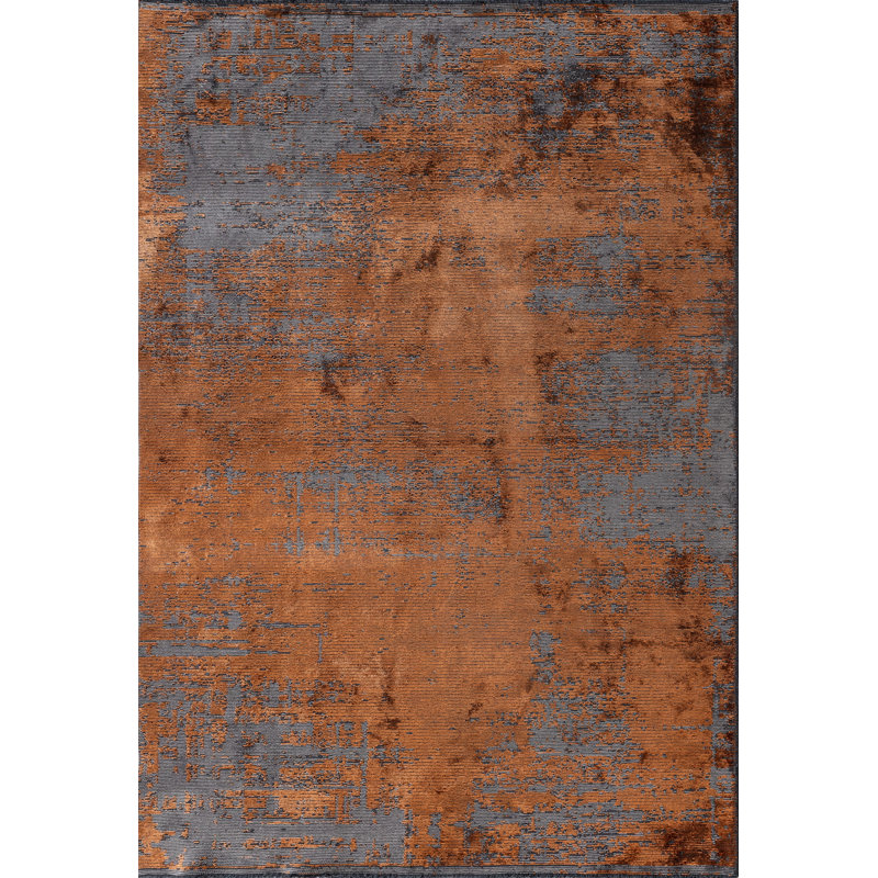 Rapture Gray/Orange Abstract Luxury Area Rug, Rectangle 7'10" x 11'2"