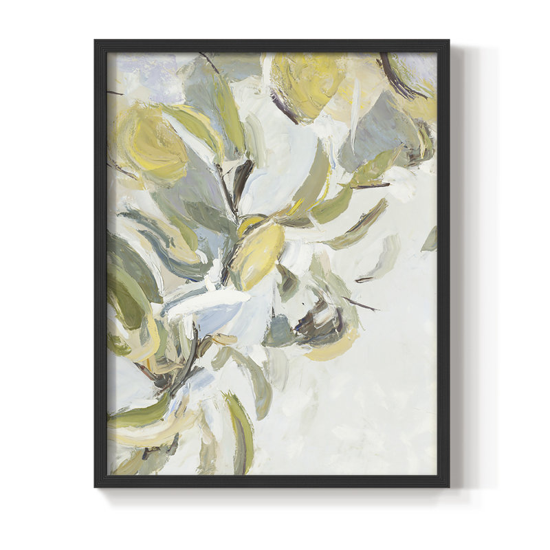 Reproduction encadrée de poires au citron - bois massif, H 30 po x l 24 po, Noir, noir, noir, noir