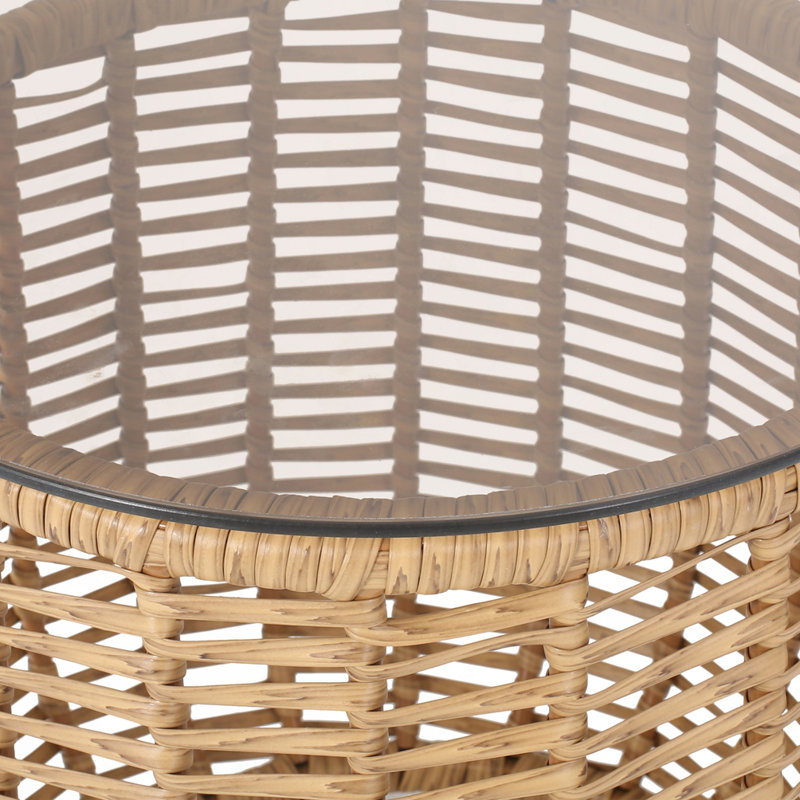 Outdoor Patio Side Table, Brown