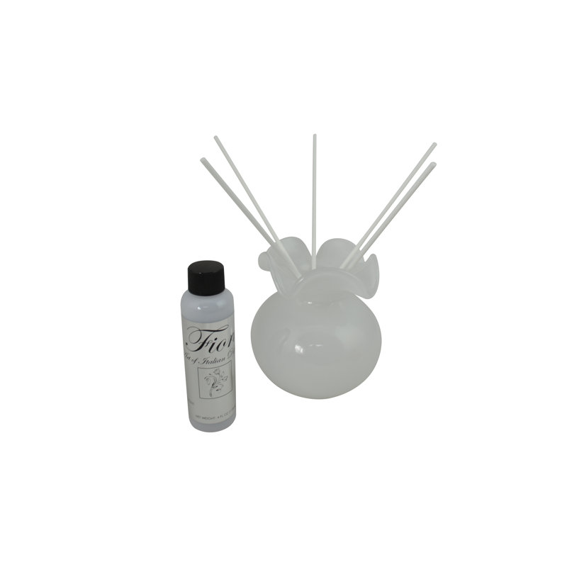 5" Daisy Glass Vase Aroma Diffuser, White