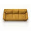 Canapé classique, l 83 po x P 33 po x H 30 po, 1 pièce, canapé 3 places, jaune moutarde, conception à accoudoirs carrés avec structure en bois franc d'ingénierie
