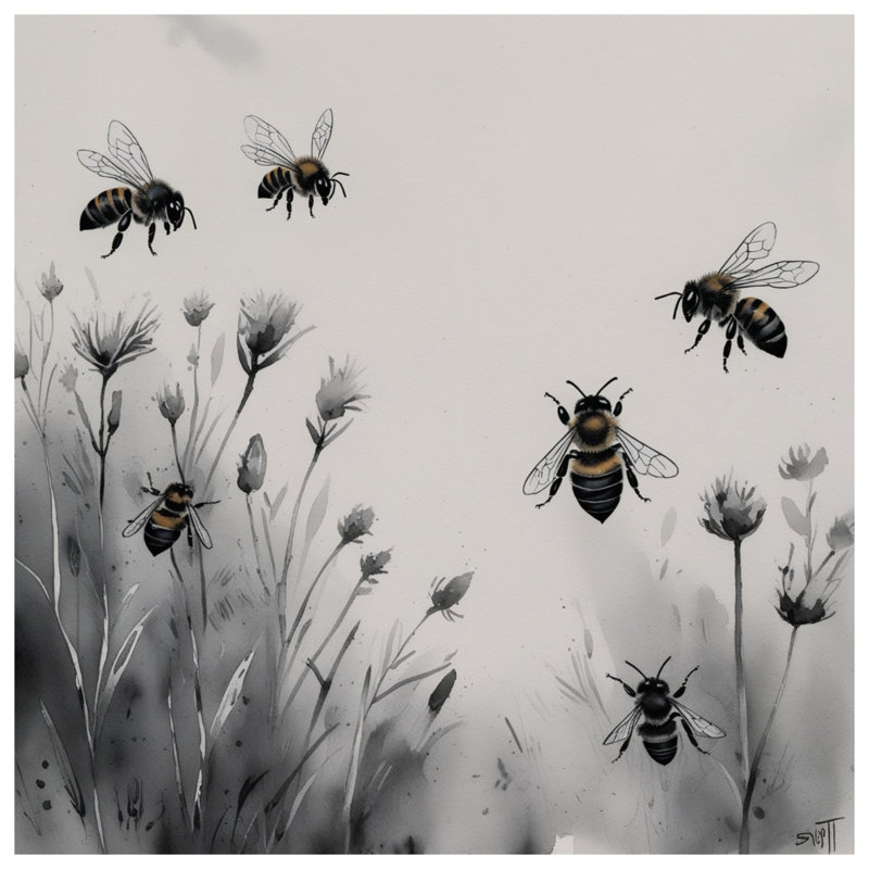 Bees On Wildflowers Comforter, Twin