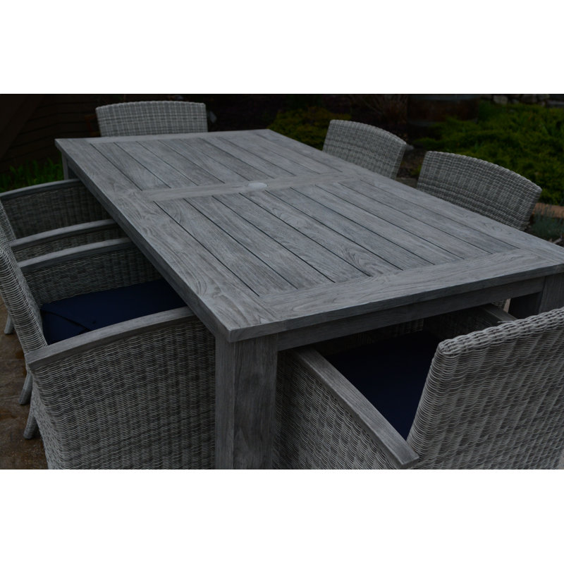 Shelburne Weathered Teak Rectangle Dining Table, 30" H x 40" W x 74" L