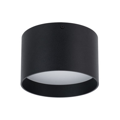 Forma 5.5in LED Cylinder Flush Mount 5-CCT 2700-3000-3500-4000-5000K Selectable Color Temperature 10W 625 Lumens in Black