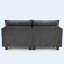 Canapé en chenille noir avec ports USB et poches latérales, canapé compact 2 places-958810871