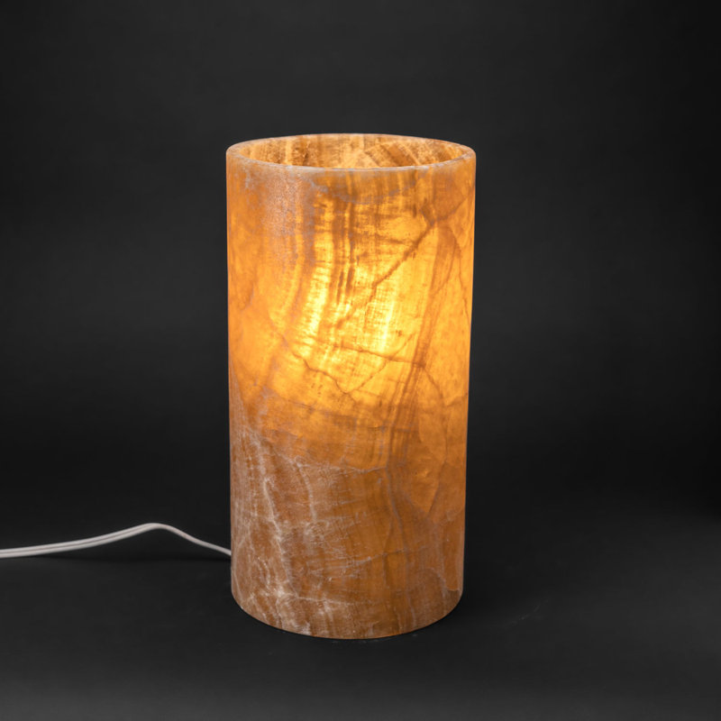 Genuine Round Banded Brown Onyx Lamp (14", 11 Lbs)
