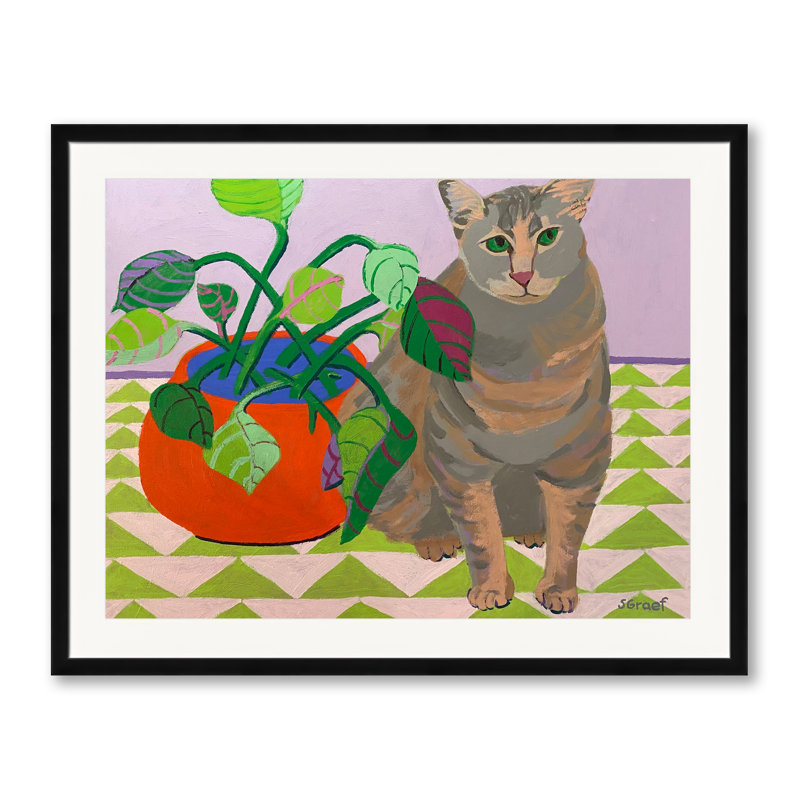 Opale par Sue Graef - Peinture, Papier avec cadre noir, H 25,25 po x l 31,25 po