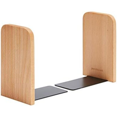 Serre-livres en bois, serre-livres antidérapant pour tablettes, serre-livres robustes, support pour livres / CD, 1 paire