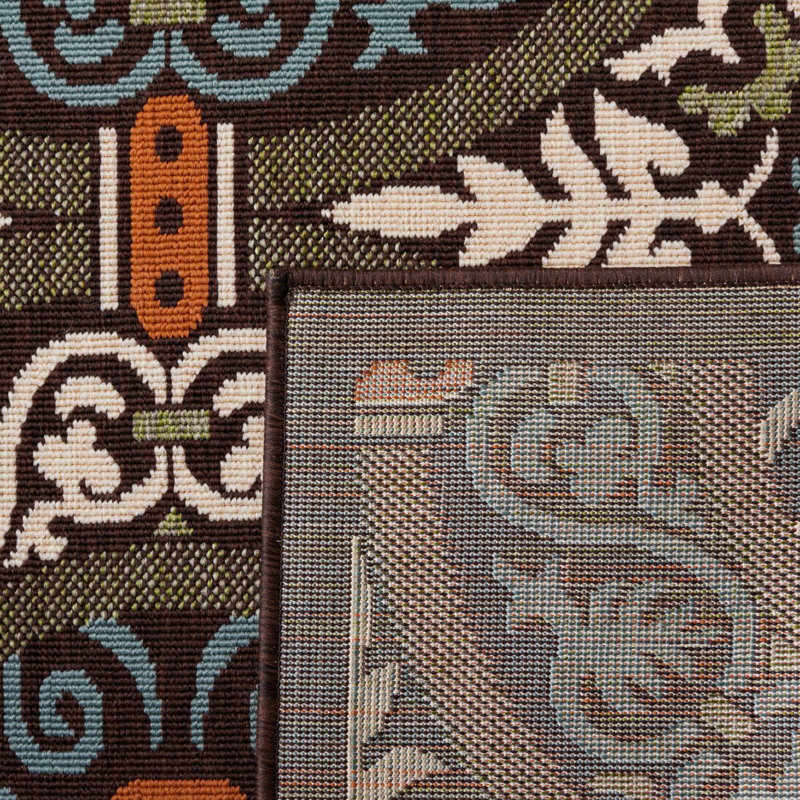 Coucou Performance Oriental Indoor/Outdoor Area Rug, Square 6'7"