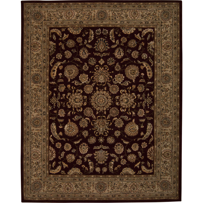 Tapis de zone ruby en laine touffeté à la main oriental Barris