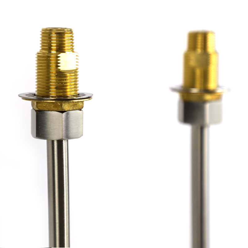 24" Straight Brass Bath Supply, Satin Nickel