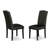 7 Piece Dining Room Furniture Set Consist of a Rectangle Wooden Table with Butterfly Leaf and 6 Black Faux Leather Parson Chairs, Black-2136266566-2136266561