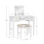 Coiffeuse à plateau avec miroir rabattable, 2 tiroirs et tabouret à motif de papillons 36 po Fidelmar-24748880