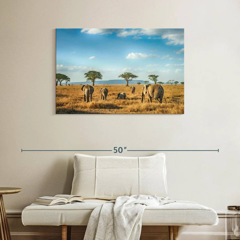 Éléphants Brampt Serengeti, H 26 po x l 39 po