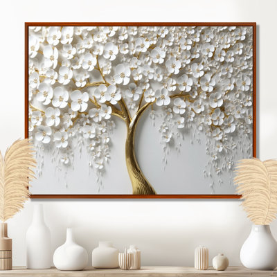 «White Orchid Tree Garden Of Branches III», reproduction d'art sur toile florale (sans texture)