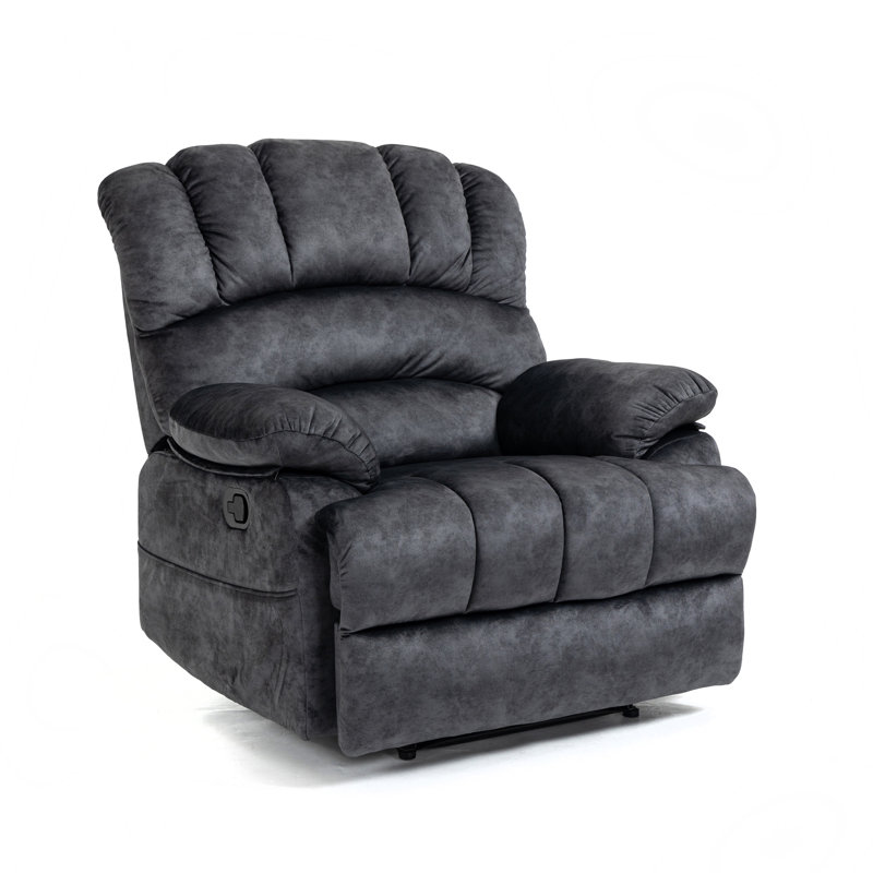 Waynette Recliner, Dark Gray Fabric