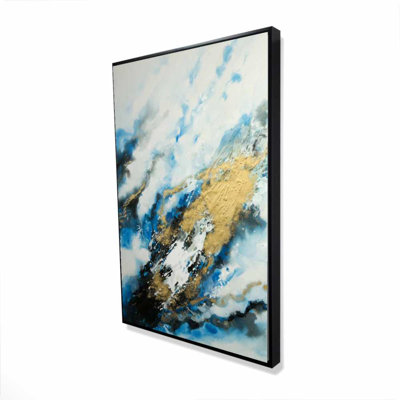 Marbre bleu et or - Toile encadrée moderne pour la décoration intérieure