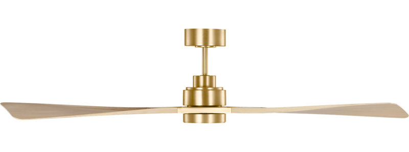 Trillium Smart 60 LED Ceiling Fan, Burnished Brass, Washed White Oak