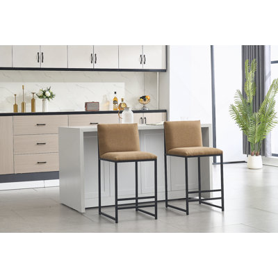 Minimalist Iron-Racked Upholstered Dining Chairs Set Of 2 For Various Venues