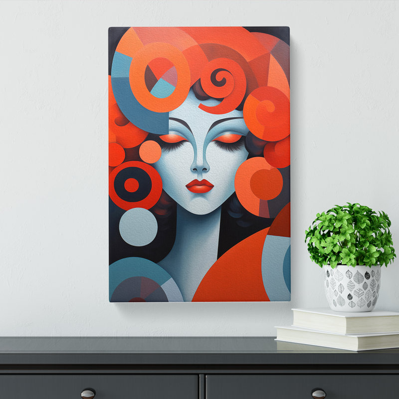 Woman With Curls Orphism No.2 - No Frame Print, 60cm H x 40cm W x 3cm D