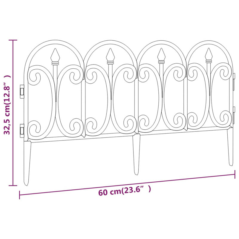 Rudi 32.5cm H x 60cm W Edging, White