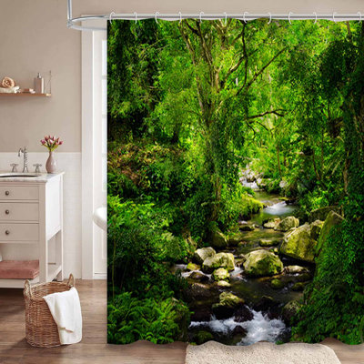 Rideau de douche avec 12 crochets Stream