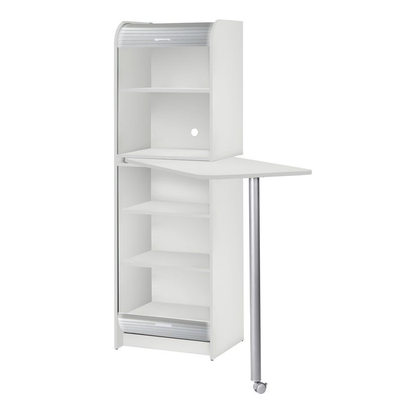 Crispin 180.7cm Kitchen Pantry, White/Aluminium