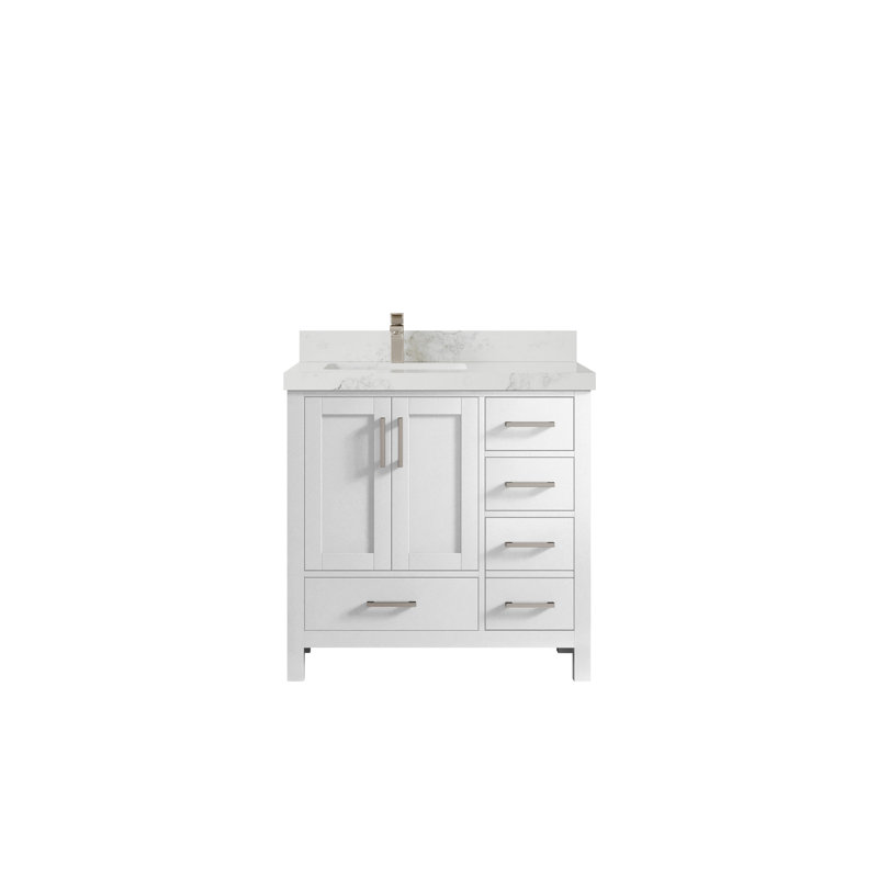 Ensemble de meuble-lavabo simple 36 po Malibu, Calacatta Nuvo