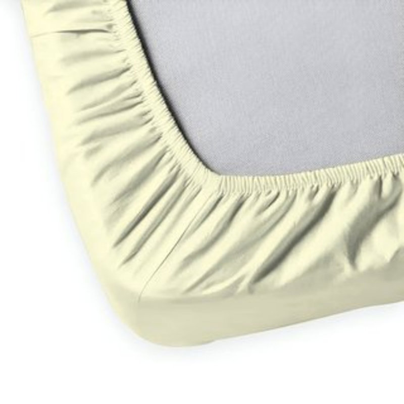 400TC Sateen Solid Cotton Fitted Sheet Fits Upto 8" Deep Pocket, Full / Double Fitted Sheet, Ivory
