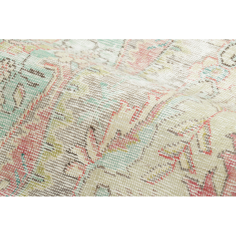 Distressed One-of-a-Kind 9'10X12'8 Hand Knotted Area Rug