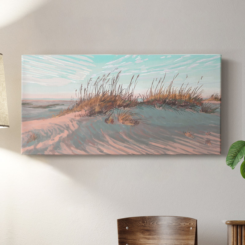 Dunes à l'aube III - Toile tendue avec châssis - Prêt à accrocher, H 16 po x l 32 po