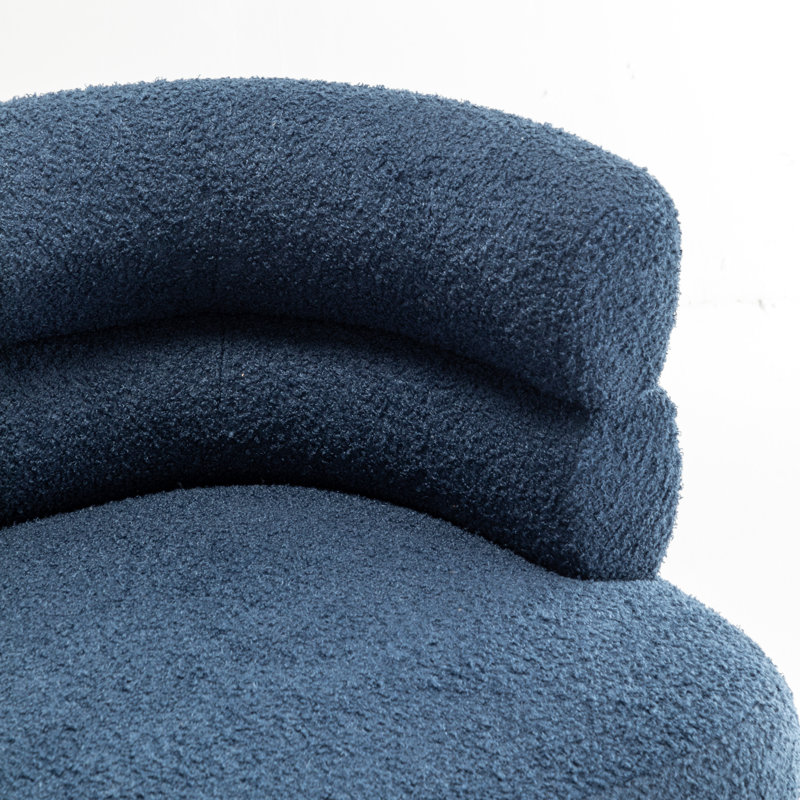 Causeuse rembourrée Demetrius, Tissu bleu en peluche