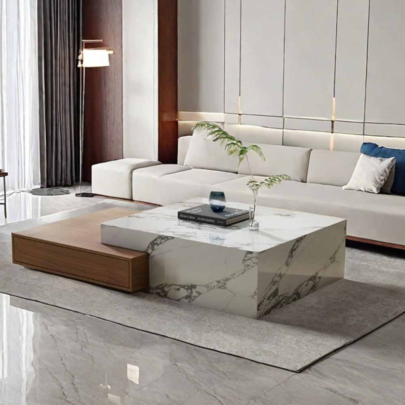 Table basse en bois massif, H 11,81 po x L 51,18 po x l 31,5 po